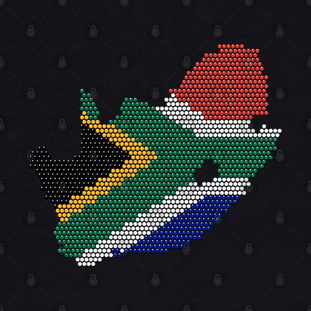 South Africa Flag Map Traditional BeadWork Effect by BraaiNinja